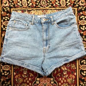 High waisted denim shorts